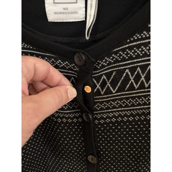 We Norwegians Merino Wool Cardigan‎ EUC Medium Black - Picture 3 of 6